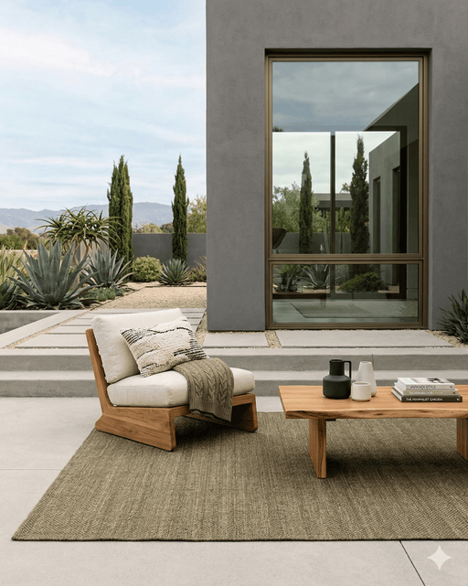 Mira PET Outdoor Rug – Olive - Biku Furniture & Homewares