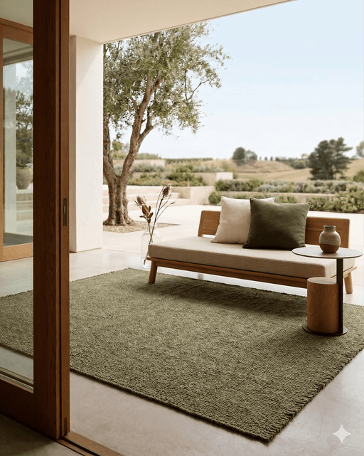 Mira PET Outdoor Rug – Olive - Biku Furniture & Homewares