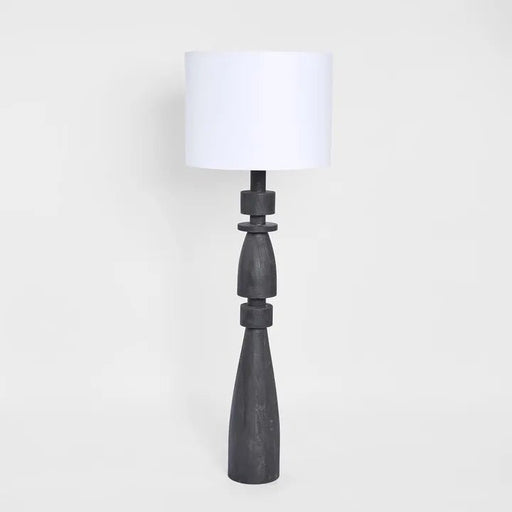Monarc Wood Base Lamp w WhiteShade - Biku Furniture & Homewares