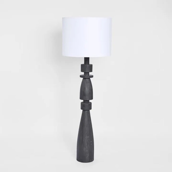 Monarc Wood Base Lamp w WhiteShade - Biku Furniture & Homewares