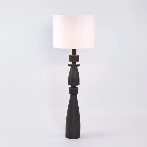 Monarc Wood Base Lamp w WhiteShade - Biku Furniture & Homewares