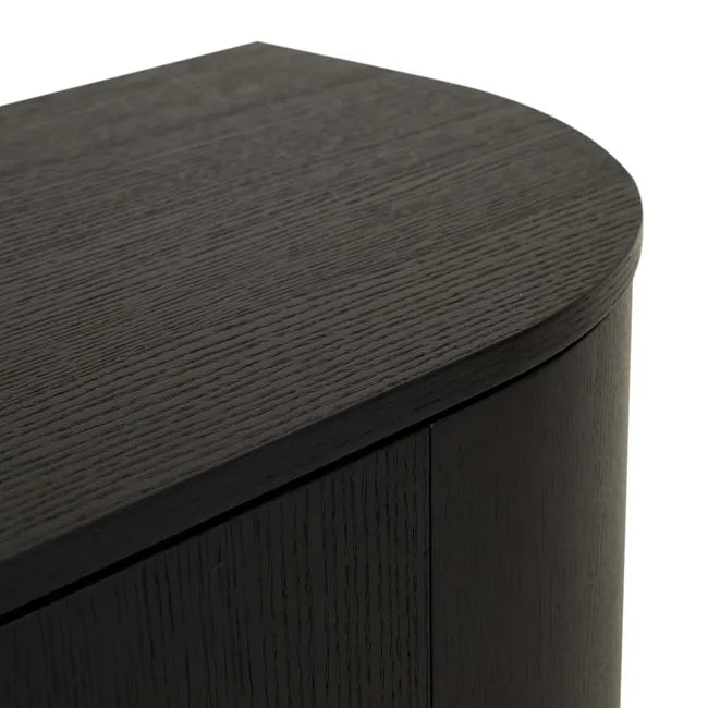 Oberon Crescent Storage Unit - Matt Dark Oak - Biku Furniture & Homewares