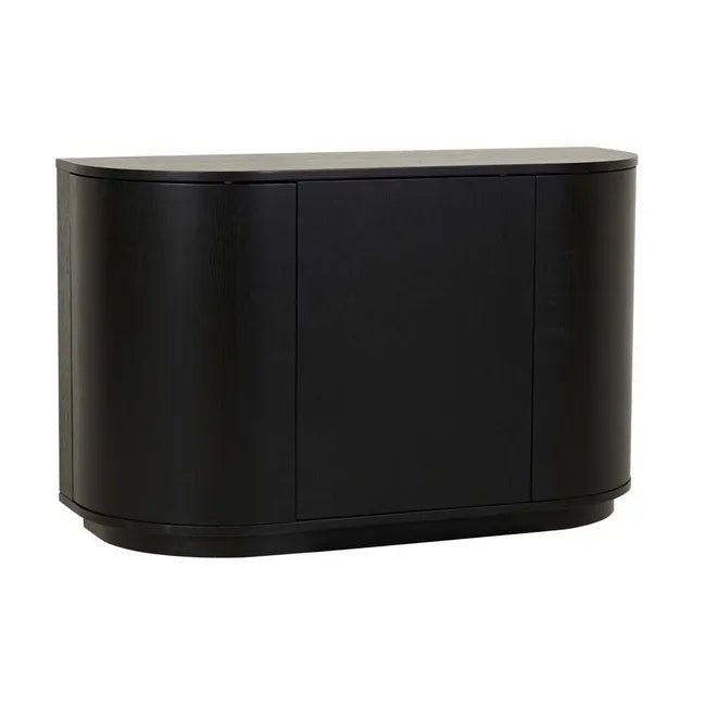 Oberon Crescent Storage Unit - Matt Dark Oak - Biku Furniture & Homewares
