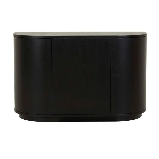 Oberon Crescent Storage Unit - Matt Dark Oak - Biku Furniture & Homewares