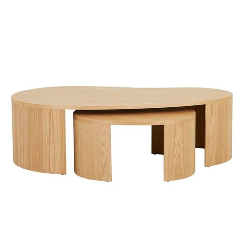 Oberon Curve Nest Coffee Table - Natural Ash - Biku Furniture & Homewares