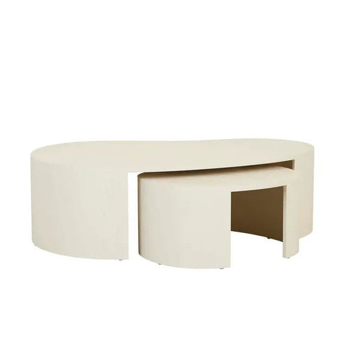 Oberon Curve Nest Coffee Table - Shell - Biku Furniture & Homewares