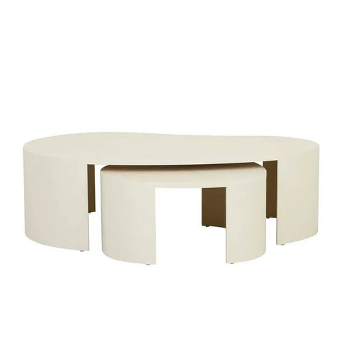 Oberon Curve Nest Coffee Table - Shell - Biku Furniture & Homewares