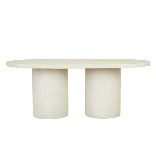 Petra Oval Dining Table - Ivory - Biku Furniture & Homewares