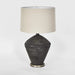 Pinnacle Black Lamp with Natural Linen Shade - Biku Furniture & Homewares