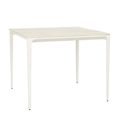 Portsea Classic Square Dining Table White Stone - Biku Furniture & Homewares