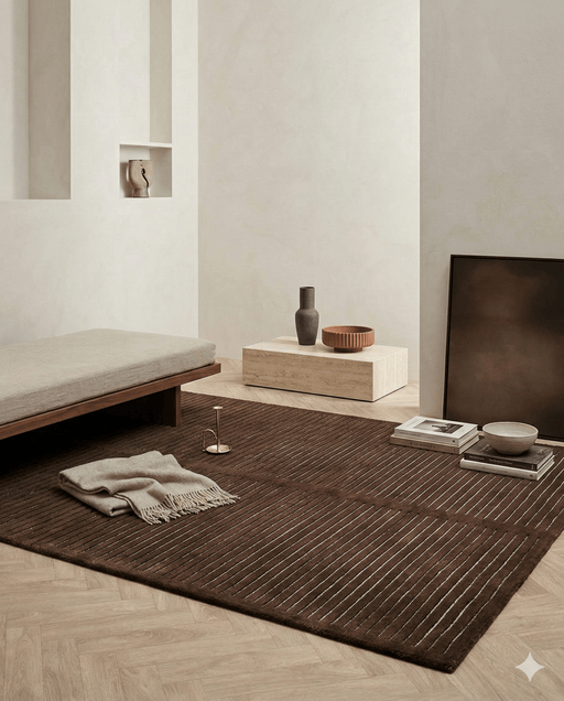 Rivus Chocolate Floor Rug - Biku Furniture & Homewares