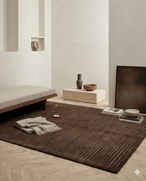 Rivus Chocolate Floor Rug - Biku Furniture & Homewares