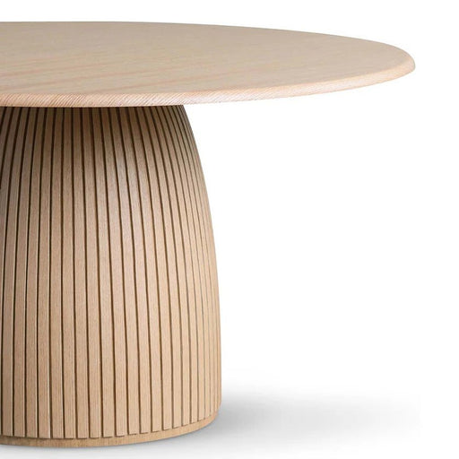 Round Dining Oak Veneer Table - Biku Furniture & Homewares