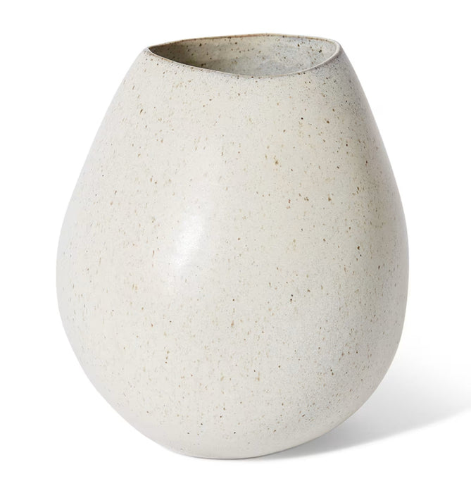 Rounded Ceramic Vase Beige - Biku Furniture & Homewares
