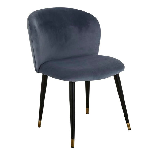 Sara Dining Chair - Steel Blue - Black - Biku Furniture & Homewares
