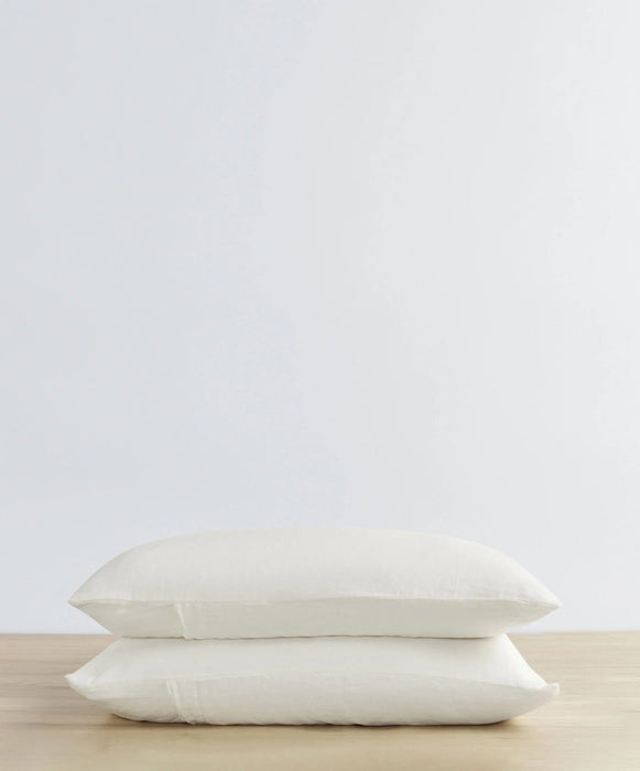 Set of 2 Linen Pillowcases – Ivory - Biku Furniture & Homewares