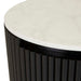Benjamin Ripple Marble Round Bedside - Matt White Marble - Matt Black