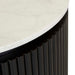 Benjamin Ripple Marble Round Bedside - Matt White Marble - Matt Black