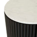 Benjamin Ripple Marble Round Bedside - Matt White Marble - Matt Black
