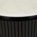 Benjamin Ripple Marble Round Bedside - Matt White Marble - Matt Black