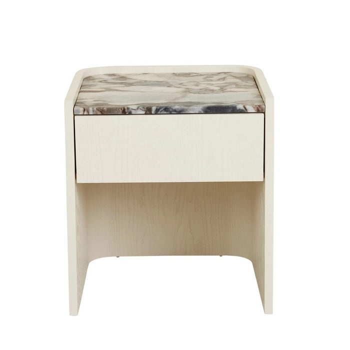 Elsie Bedside - Matt Ocean Marble - Shell