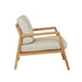 Sketch Nysse Occasional Chair - Limestone Leather - Light Oak 76 x 91 x 92cm - Biku Furniture & Homewares