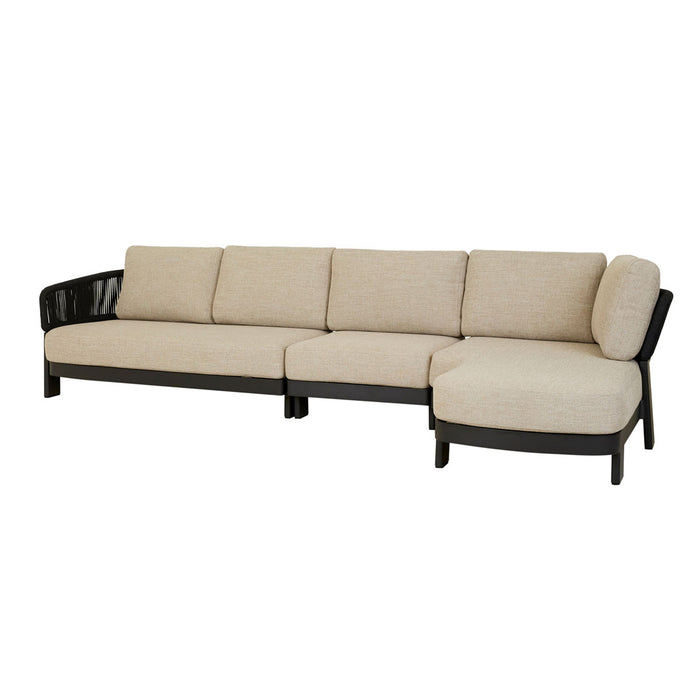 Valencia Rope 2 Seater Left Arm Sofa - Natural/Carbon Grey