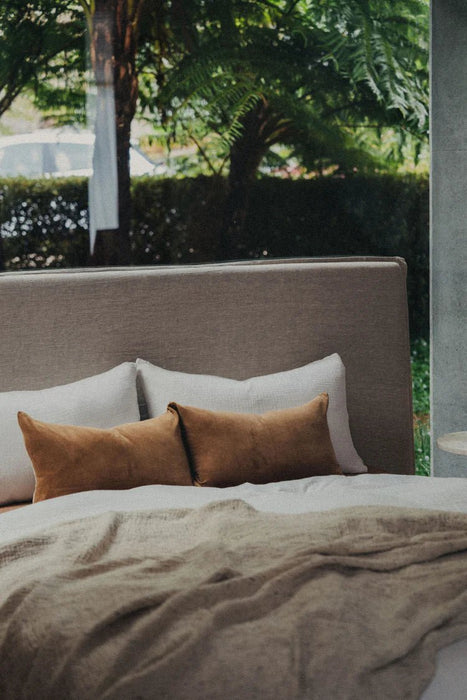 Sona Linen Velvet Cushion Square - Biku Furniture & Homewares