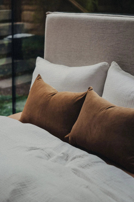 Sona Linen Velvet Cushion Square - Biku Furniture & Homewares
