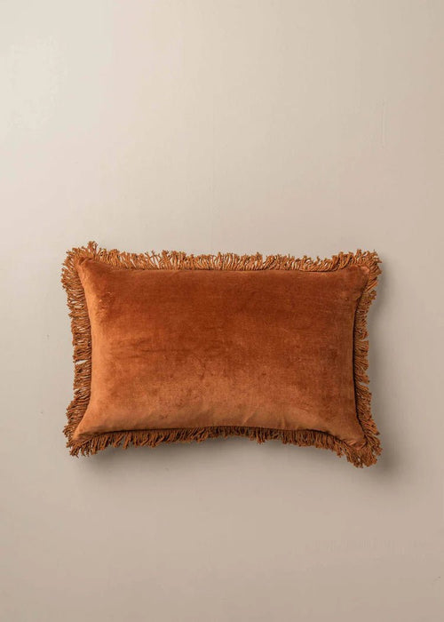 Sona Velvet Fringed Cushion Square - Biku Furniture & Homewares