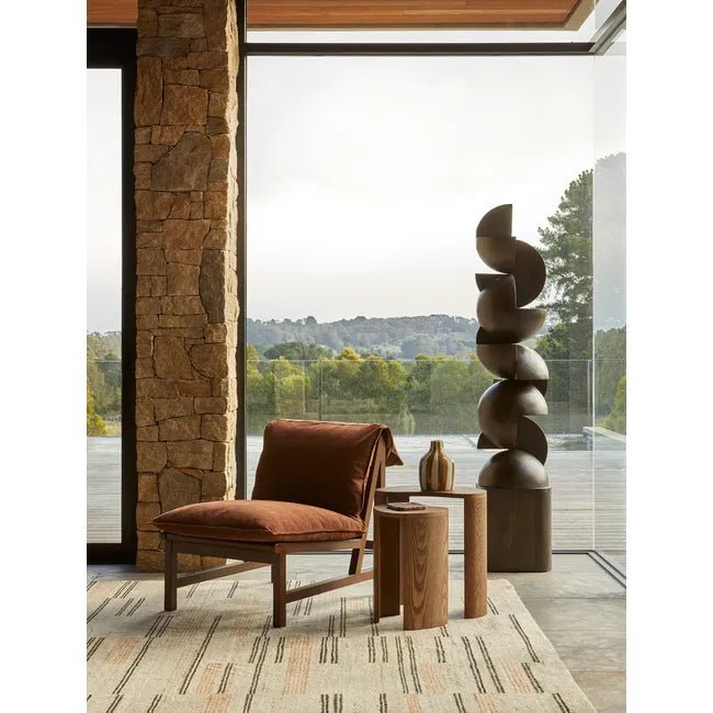 Theron Curve Floor Sculpture - Ebony - Biku Furniture & Homewares