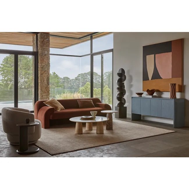 Theron Curve Floor Sculpture - Ebony - Biku Furniture & Homewares