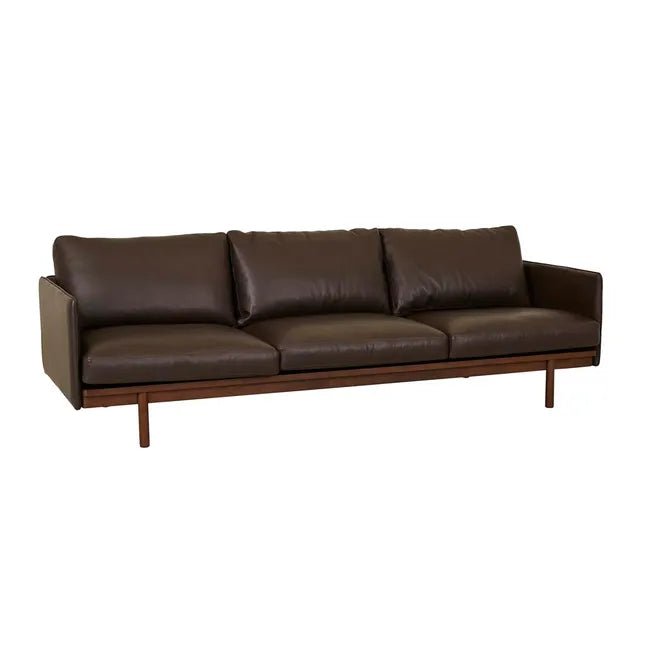Tolv Pensive 3 Seater Sofa - Cigar Leather - Smoked Oak - Biku Furniture & Homewares