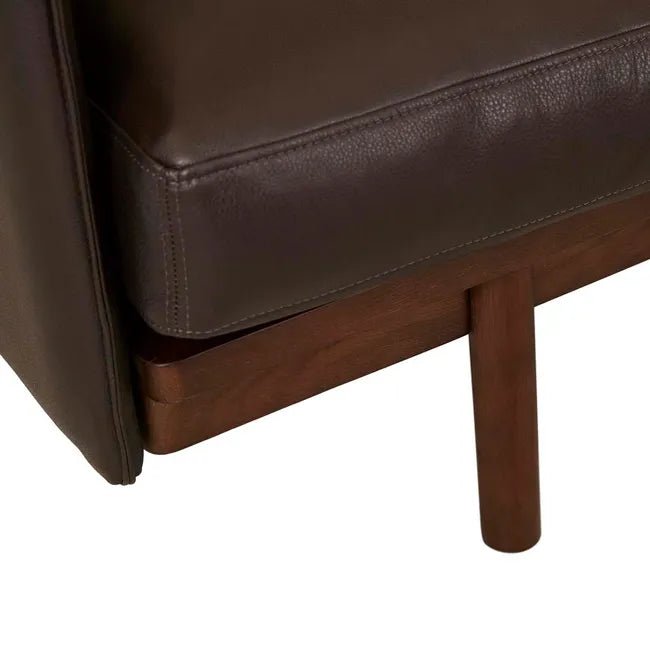 Tolv Pensive 3 Seater Sofa - Cigar Leather - Smoked Oak - Biku Furniture & Homewares