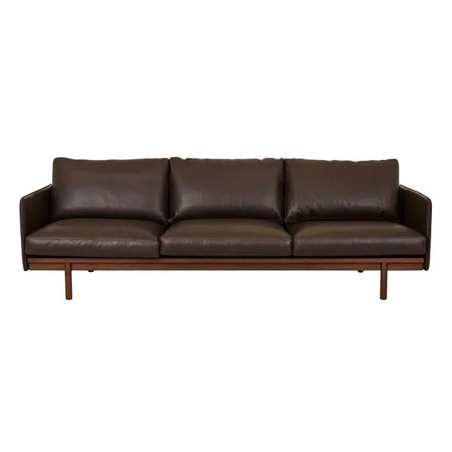 Tolv Pensive 3 Seater Sofa - Cigar Leather - Smoked Oak - Biku Furniture & Homewares