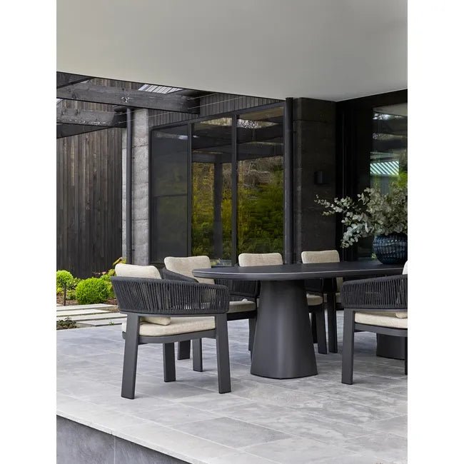 Valencia Dining Table - Charcoal Stone - Biku Furniture & Homewares
