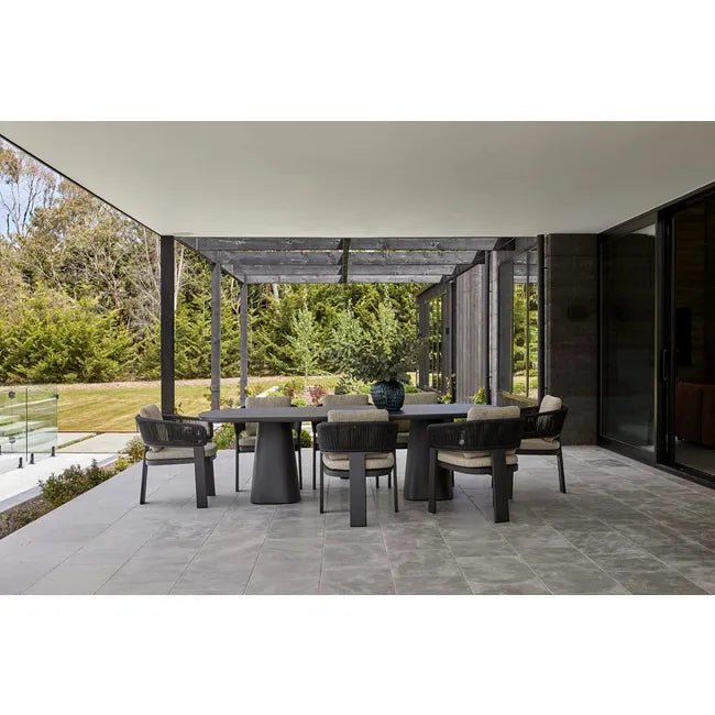 Valencia Dining Table - Charcoal Stone - Biku Furniture & Homewares