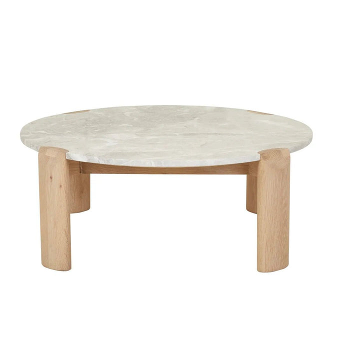 Willa Marble Coffee Table - Grey Marble - Light Oak - Biku Furniture & Homewares