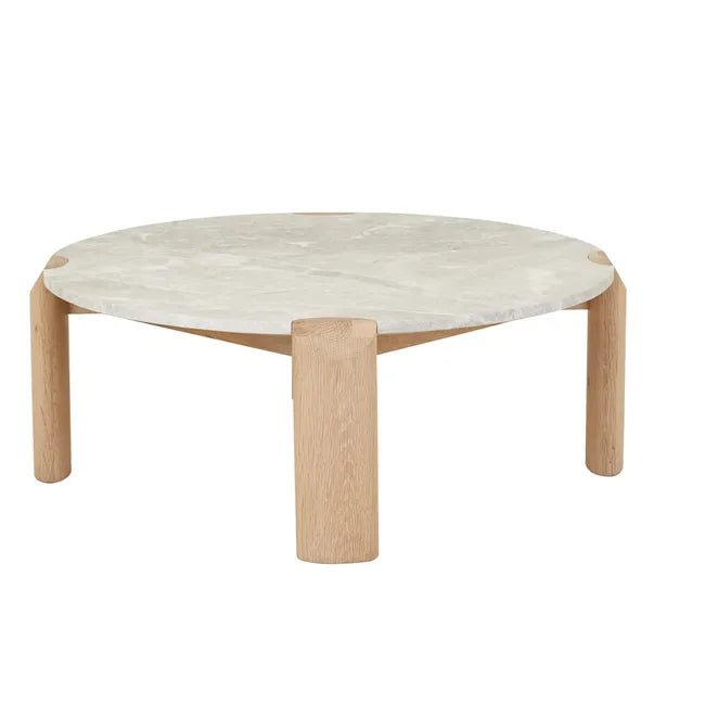 Willa Marble Coffee Table - Grey Marble - Light Oak - Biku Furniture & Homewares