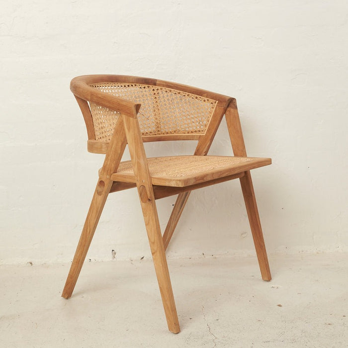 Amelia Rattan & Teak Dinning Chair - Biku Furniture & Homewares