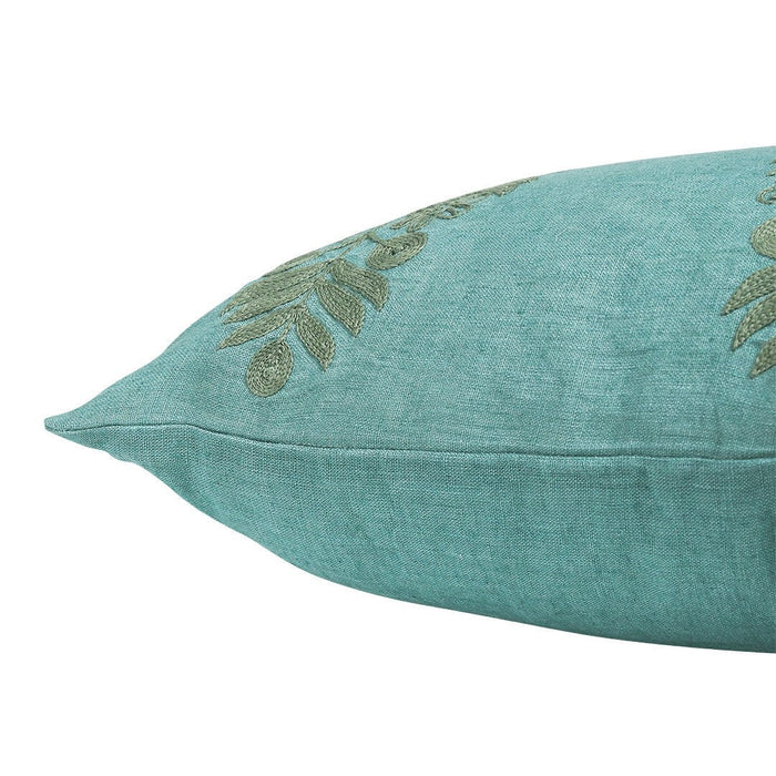 Anaïs embroidered Linen Cushion - Biku Furniture & Homewares