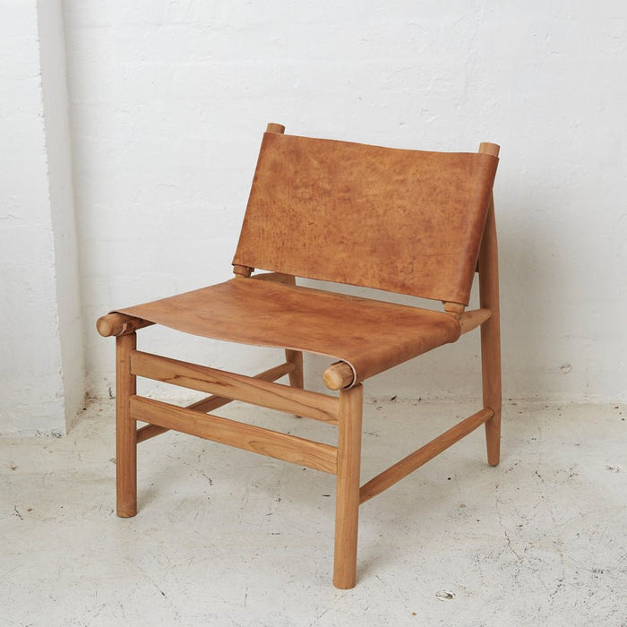 Ari Teak Leather Chair - Biku Furniture & Homewares