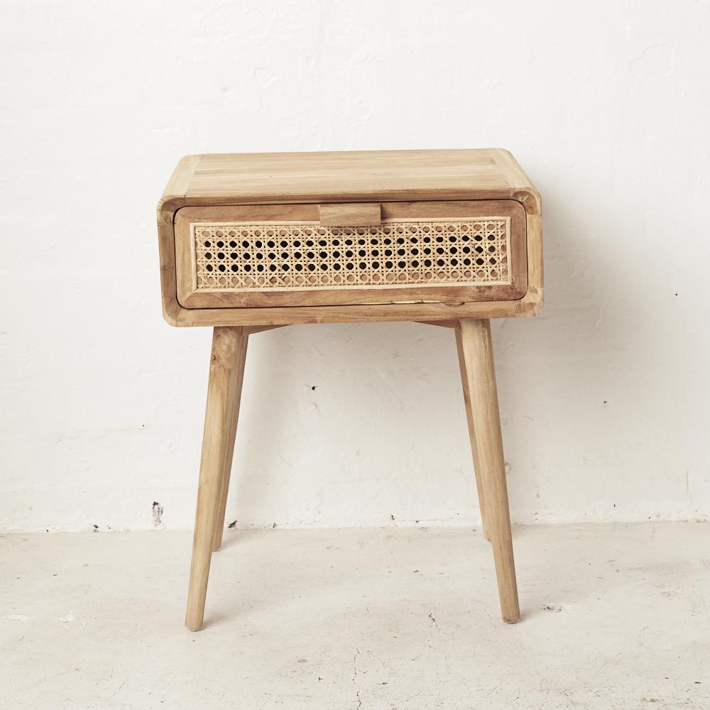 Beatrix Rattan Bedside Table — Biku Furniture & Homewares