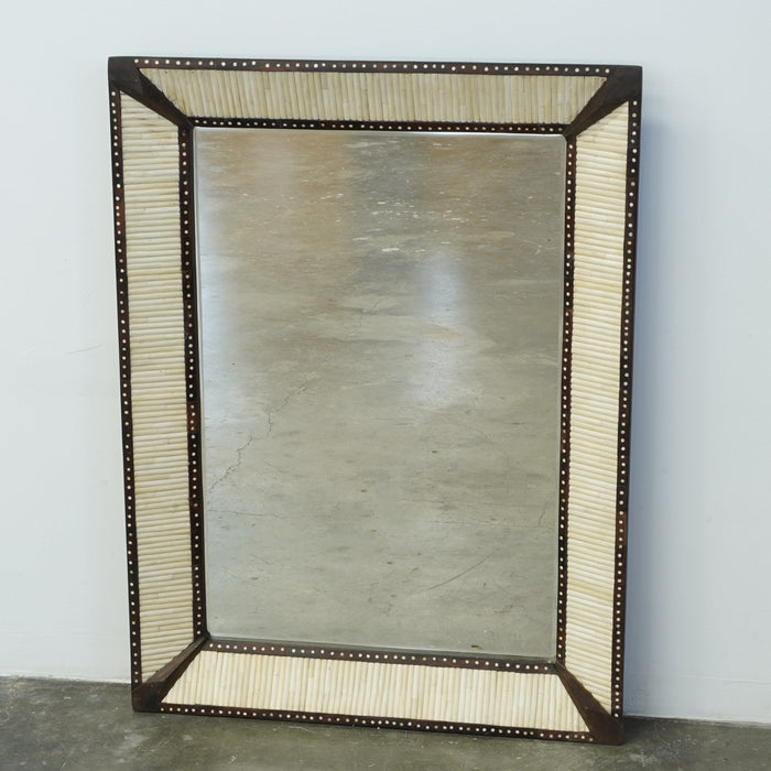 Benedict Bone & Mango Wood Wall Mirror - 101 X 7 X 75cm / 