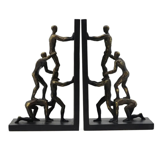 Bronze Acrobats Artisan Bookends Set of 2 - Biku Furniture & Homewares