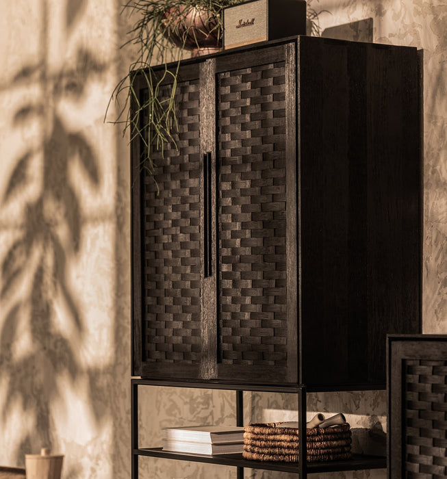 dBodhi Karma Charcoal Cabinet 2 Doors 1 Open Rack - Biku Furniture & Homewares