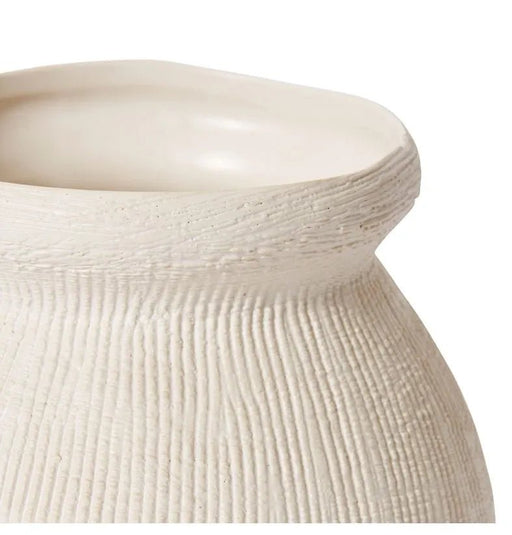 Hessian White Wanda Vase - Biku Furniture & Homewares