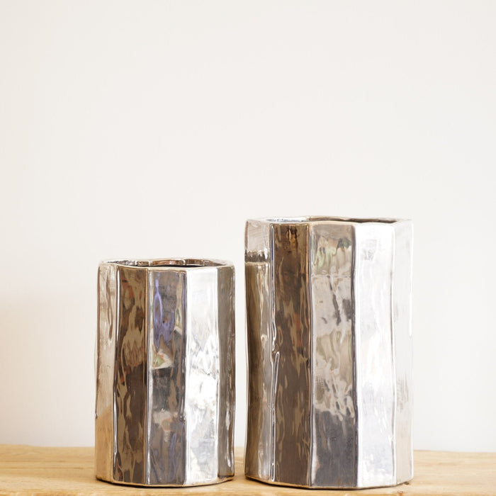 Jojo Silver Vase - Biku Furniture & Homewares