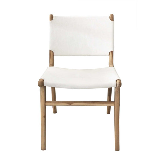 Milo Teak Wood & Leather Dining Chair - Biku Furniture & Homewares