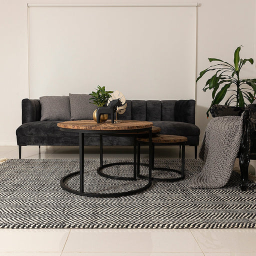 Munich Wool Black Rug - Biku Furniture & Homewares